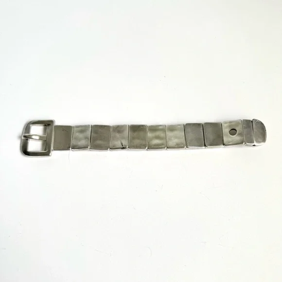 UNO de 50 Bracelet Sterling Silver Plated Belt Buckle Link Stretch Bracelet 6.75